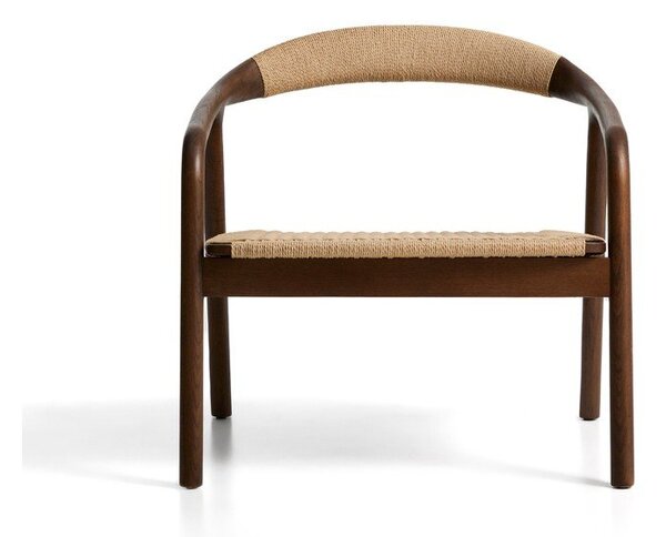 Fotel drewniany/bez obicia w ciemnym naturalnym kolorze Derile – Kave Home
