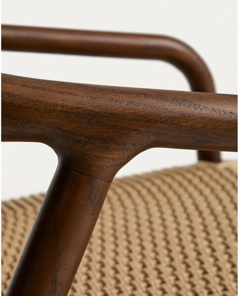 Fotel drewniany/bez obicia w ciemnym naturalnym kolorze Derile – Kave Home