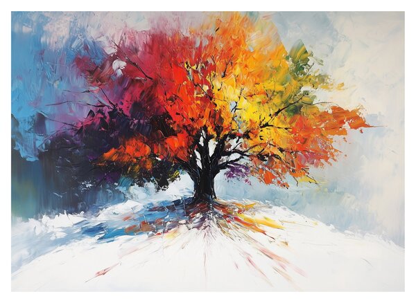 Obraz - Kolorowe drzewo (70x50 cm)