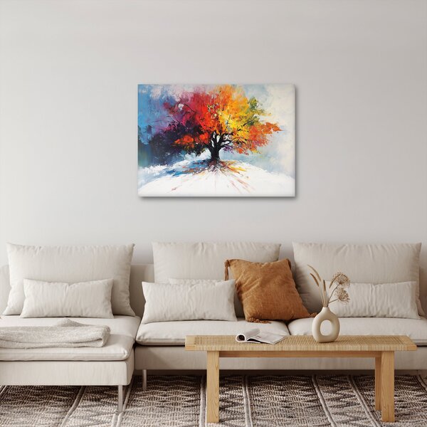 Obraz - Kolorowe drzewo (70x50 cm)