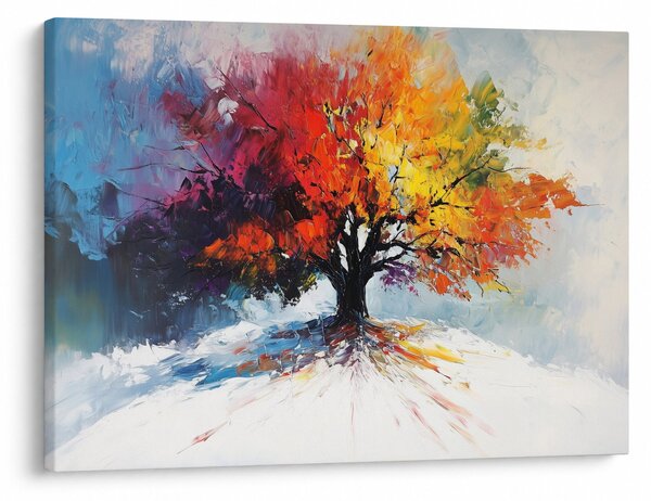 Obraz - Kolorowe drzewo (70x50 cm)