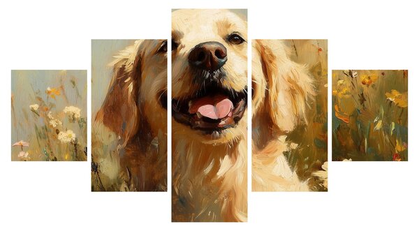 Obraz - Szczęśliwy piesek (125x70 cm)