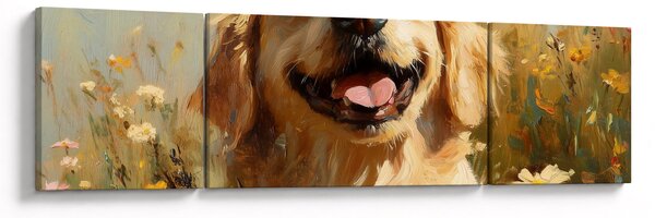 Obraz - Szczęśliwy piesek (170x50 cm)