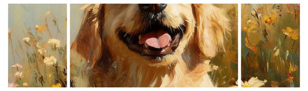 Obraz - Szczęśliwy piesek (170x50 cm)