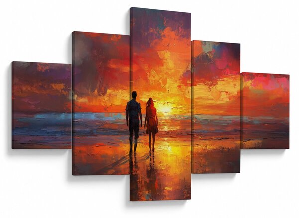 Obraz - Spacer po plaży (125x70 cm)