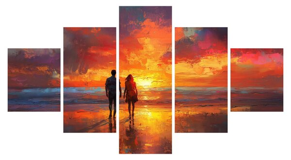Obraz - Spacer po plaży (125x70 cm)