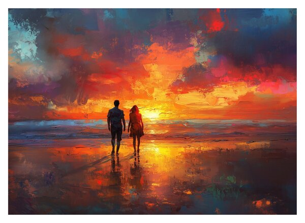 Obraz - Spacer po plaży (70x50 cm)
