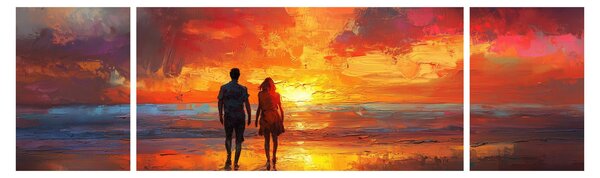Obraz - Spacer po plaży (170x50 cm)