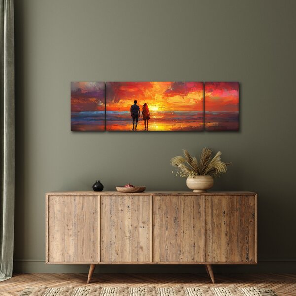 Obraz - Spacer po plaży (170x50 cm)