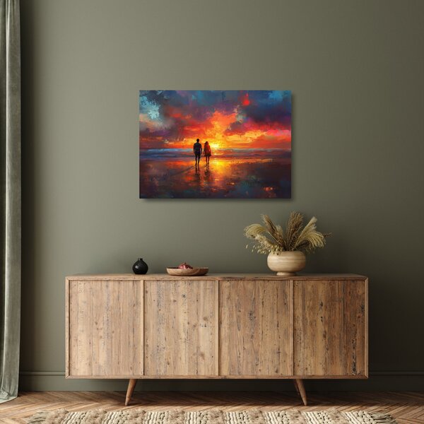 Obraz na szkle - Spacer po plaży (70x50 cm)