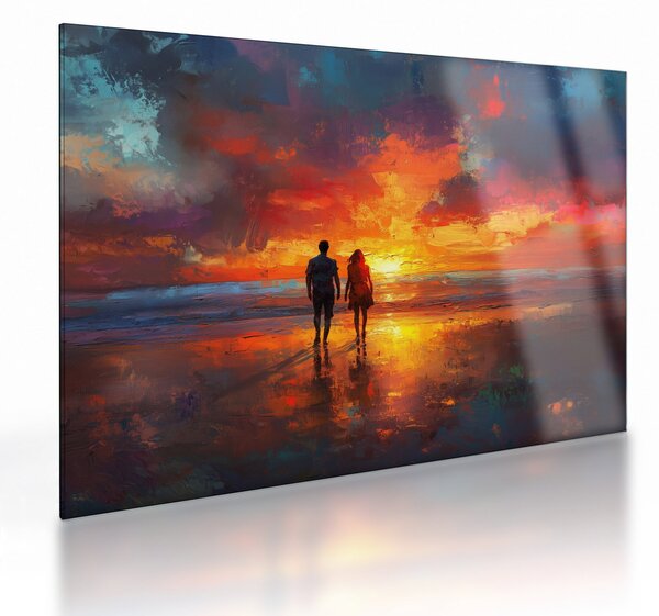 Obraz na szkle - Spacer po plaży (70x50 cm)