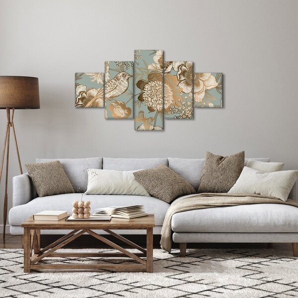 Obraz - Ogród z ptakiem (125x70 cm)