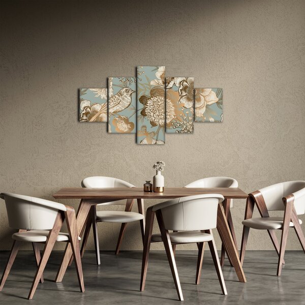 Obraz - Ogród z ptakiem (125x70 cm)