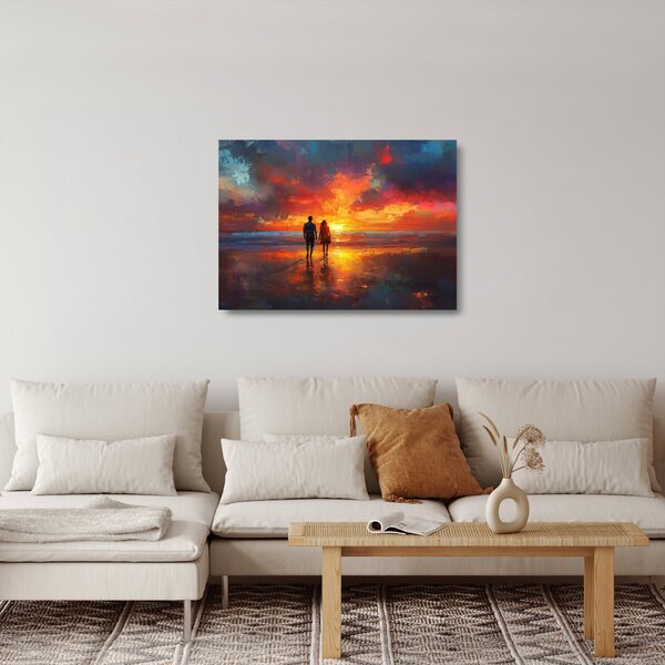 Obraz na szkle - Spacer po plaży (70x50 cm)