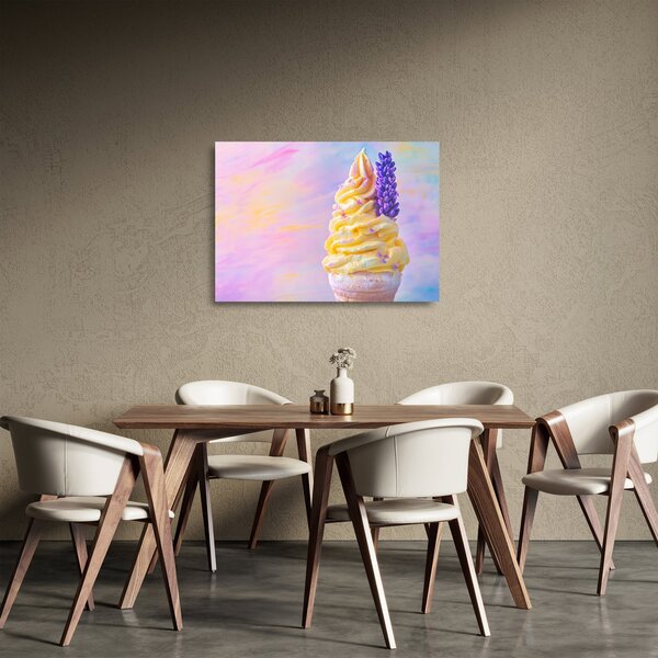 Obraz na szkle - Lody z lawendą (70x50 cm)
