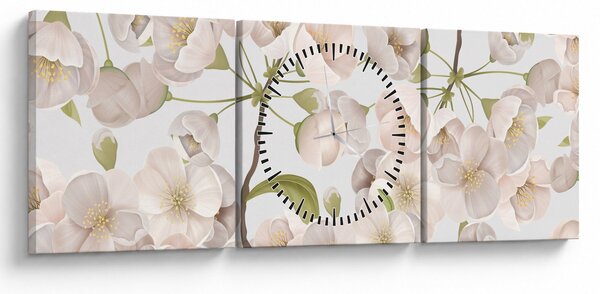 Obraz - Rozkwitaj z wdziękiem N⁰1 (z zegarem) (90x30 cm)