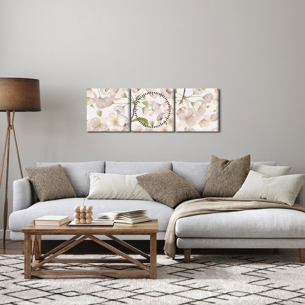 Obraz - Rozkwitaj z wdziękiem N⁰1 (z zegarem) (90x30 cm)
