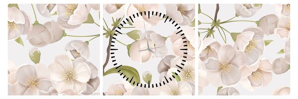 Obraz - Rozkwitaj z wdziękiem N⁰1 (z zegarem) (90x30 cm)