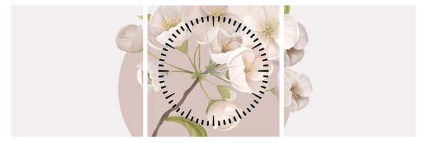 Obraz - Rozkwitaj z wdziękiem N⁰2 (z zegarem) (90x30 cm)