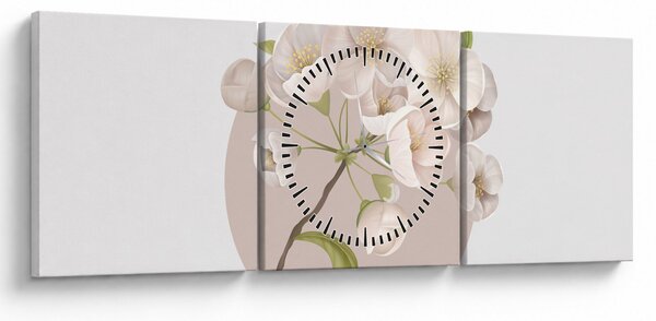 Obraz - Rozkwitaj z wdziękiem N⁰2 (z zegarem) (90x30 cm)