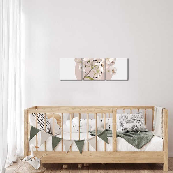 Obraz - Rozkwitaj z wdziękiem N⁰2 (z zegarem) (90x30 cm)