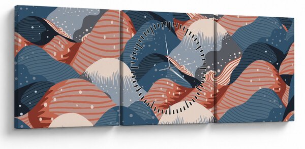 Obraz - Japońskie fale (z zegarem) (90x30 cm)