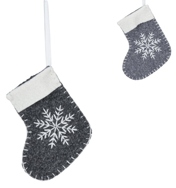 Wisząca skarpeta świąteczna SNOW SOCK 12 cm - różne kolory Kolor: Ciemnoszary