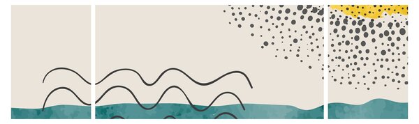Obraz - Abstrakcyjny obraz plaży N⁰1 (170x50 cm)
