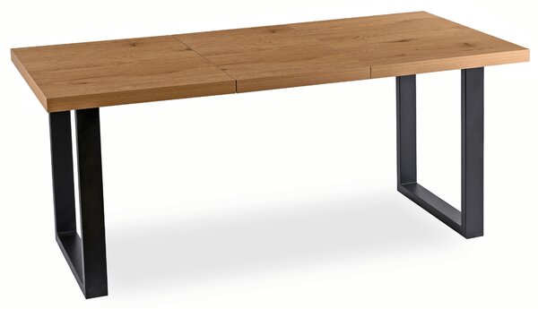Stół Prostokątny Rozkładany TOMAS 130-230 cm Dąb Złoty/Czarny do Jadalni Nowoczesny Loft