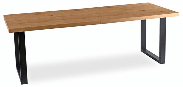 Stół Prostokątny Rozkładany TOMAS 130-230 cm Dąb Złoty/Czarny do Jadalni Nowoczesny Loft