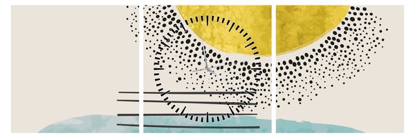 Obraz - Abstrakcyjny obraz plaży N⁰2 (z zegarem) (90x30 cm)