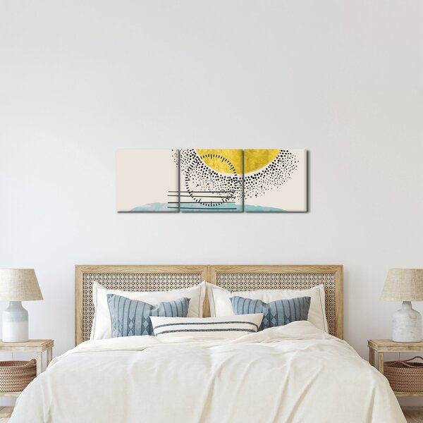 Obraz - Abstrakcyjny obraz plaży N⁰2 (z zegarem) (90x30 cm)