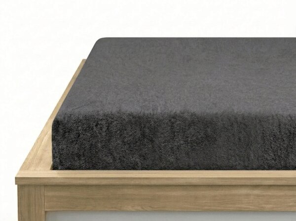 Ekskluzywne prześcieradło frotte ciemnoszare 180 x 200 cm