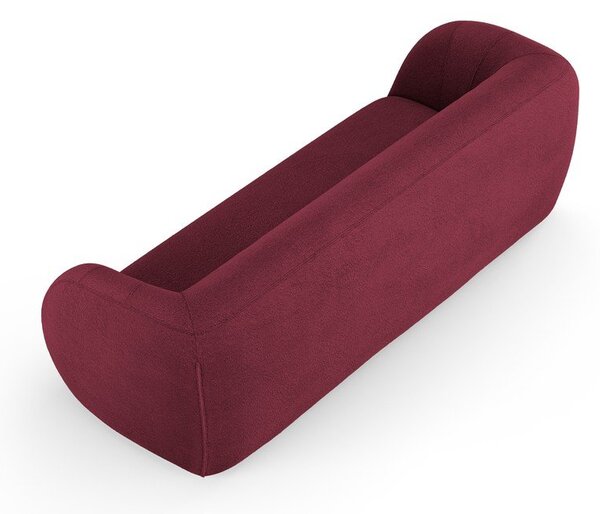 Bordowa sofa z materiału bouclé 230 cm Essen – Cosmopolitan Design