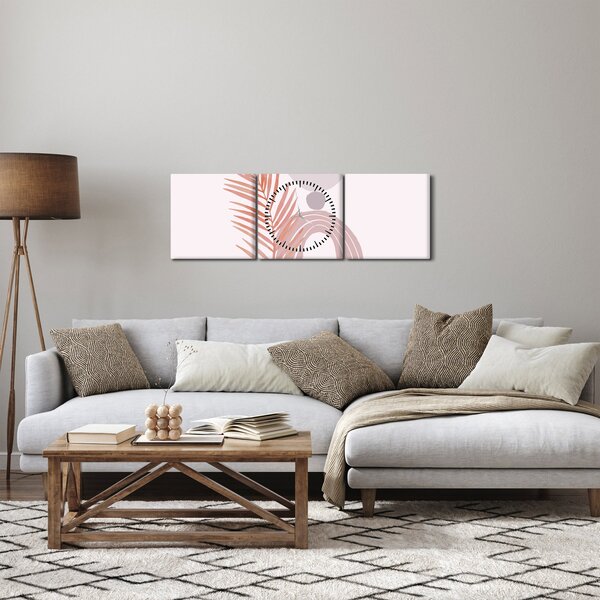 Obraz - Fioletowy minimalizm N⁰1 (z zegarem) (90x30 cm)