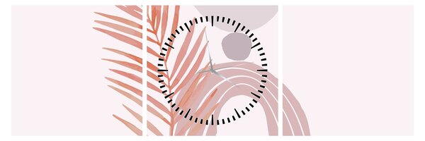 Obraz - Fioletowy minimalizm N⁰1 (z zegarem) (90x30 cm)