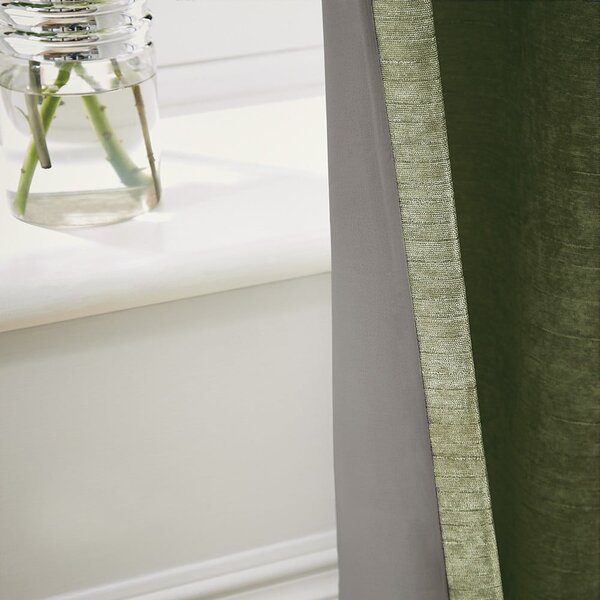 Zasłony termiczne z szenilu w kolorze khaki zestaw 2 szt. 117x183 cm Selene Luxury Chenille – Hyperion