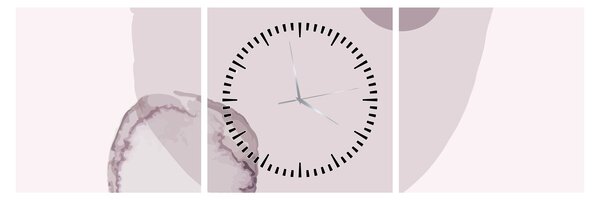 Obraz - Fioletowy minimalizm N⁰2 (z zegarem) (90x30 cm)
