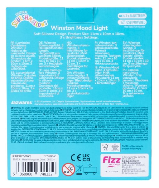 Niebieska dziecięca lampka nocna Fizz Winston – SQUISHMALLOWS