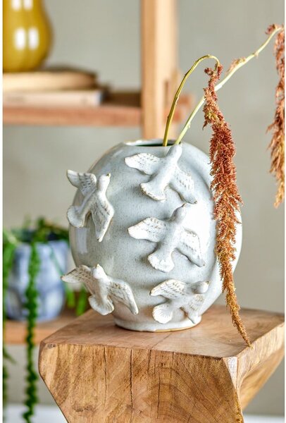 Kremowy kamionkowy wazon (wysokość 25 cm) Abira – Bloomingville