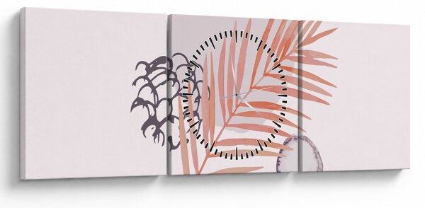 Obraz - Fioletowy minimalizm N⁰3 (z zegarem) (90x30 cm)