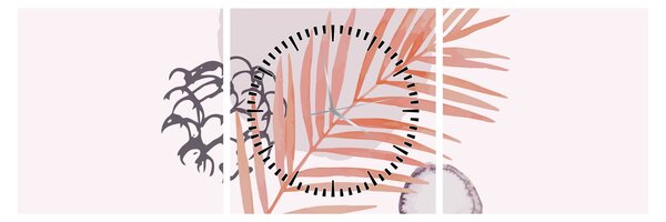 Obraz - Fioletowy minimalizm N⁰3 (z zegarem) (90x30 cm)