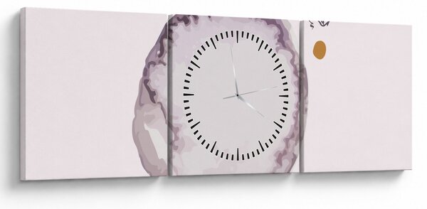 Obraz - Fioletowy minimalizm N⁰4 (z zegarem) (90x30 cm)