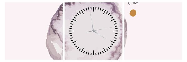 Obraz - Fioletowy minimalizm N⁰4 (z zegarem) (90x30 cm)