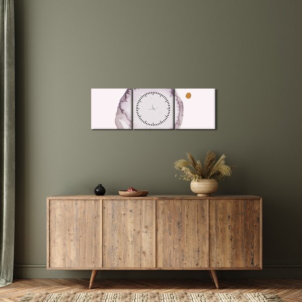Obraz - Fioletowy minimalizm N⁰4 (z zegarem) (90x30 cm)