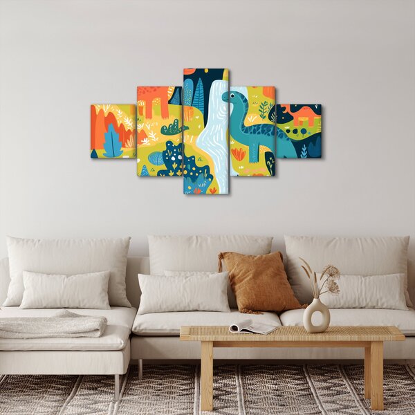 Obraz - Wesołe dinozaury (125x70 cm)