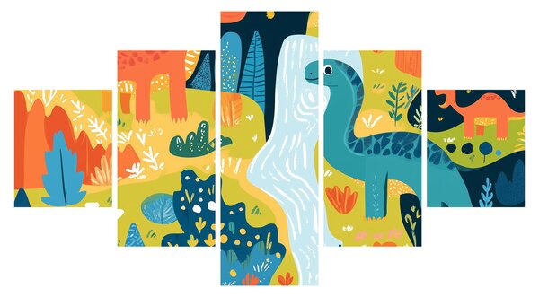 Obraz - Wesołe dinozaury (125x70 cm)