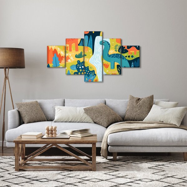 Obraz - Wesołe dinozaury (125x70 cm)