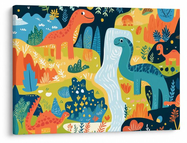 Obraz - Wesołe dinozaury (70x50 cm)
