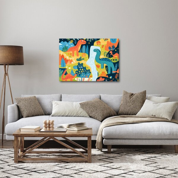 Obraz - Wesołe dinozaury (70x50 cm)